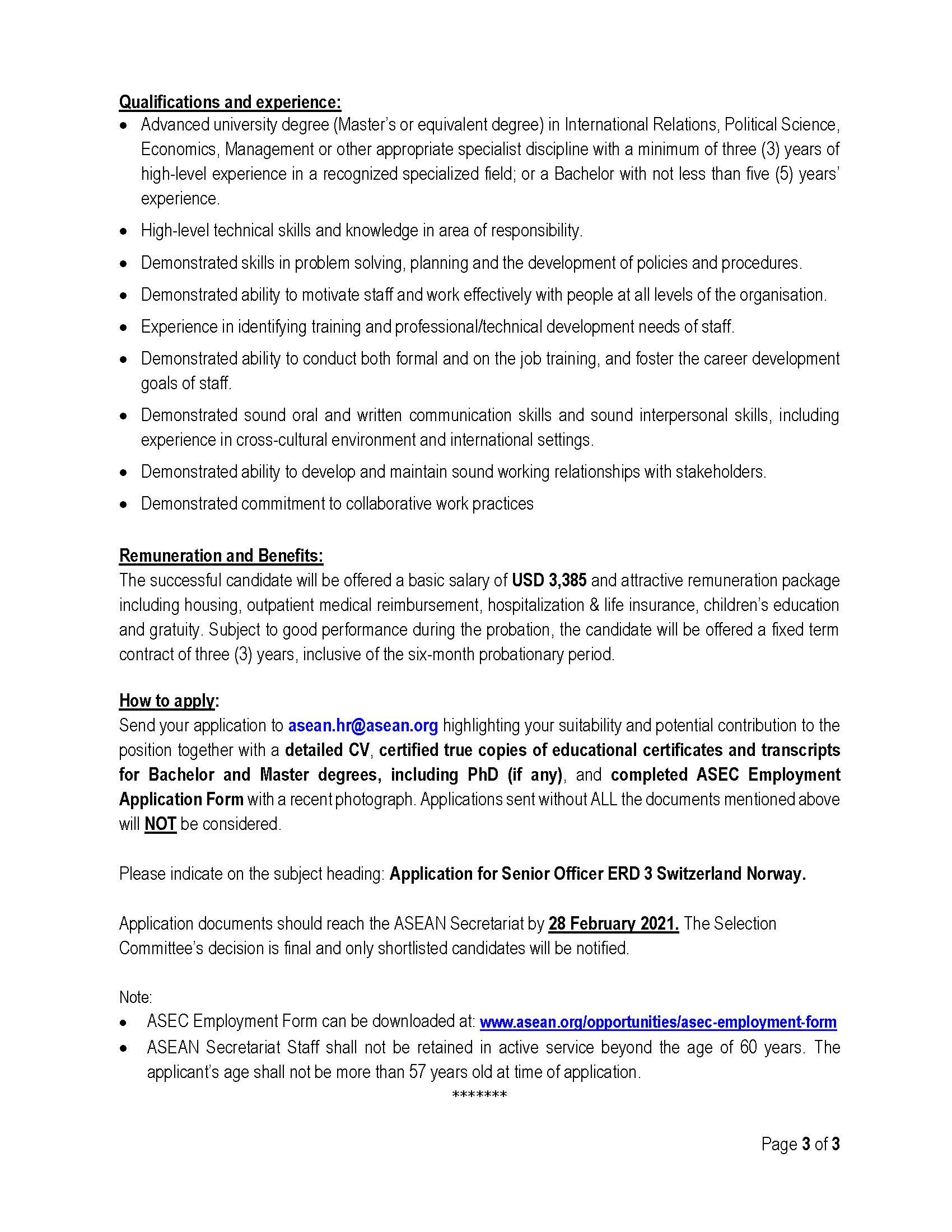 SO External Relations Division 3 ASEAN Switzerland Norway Page 3
