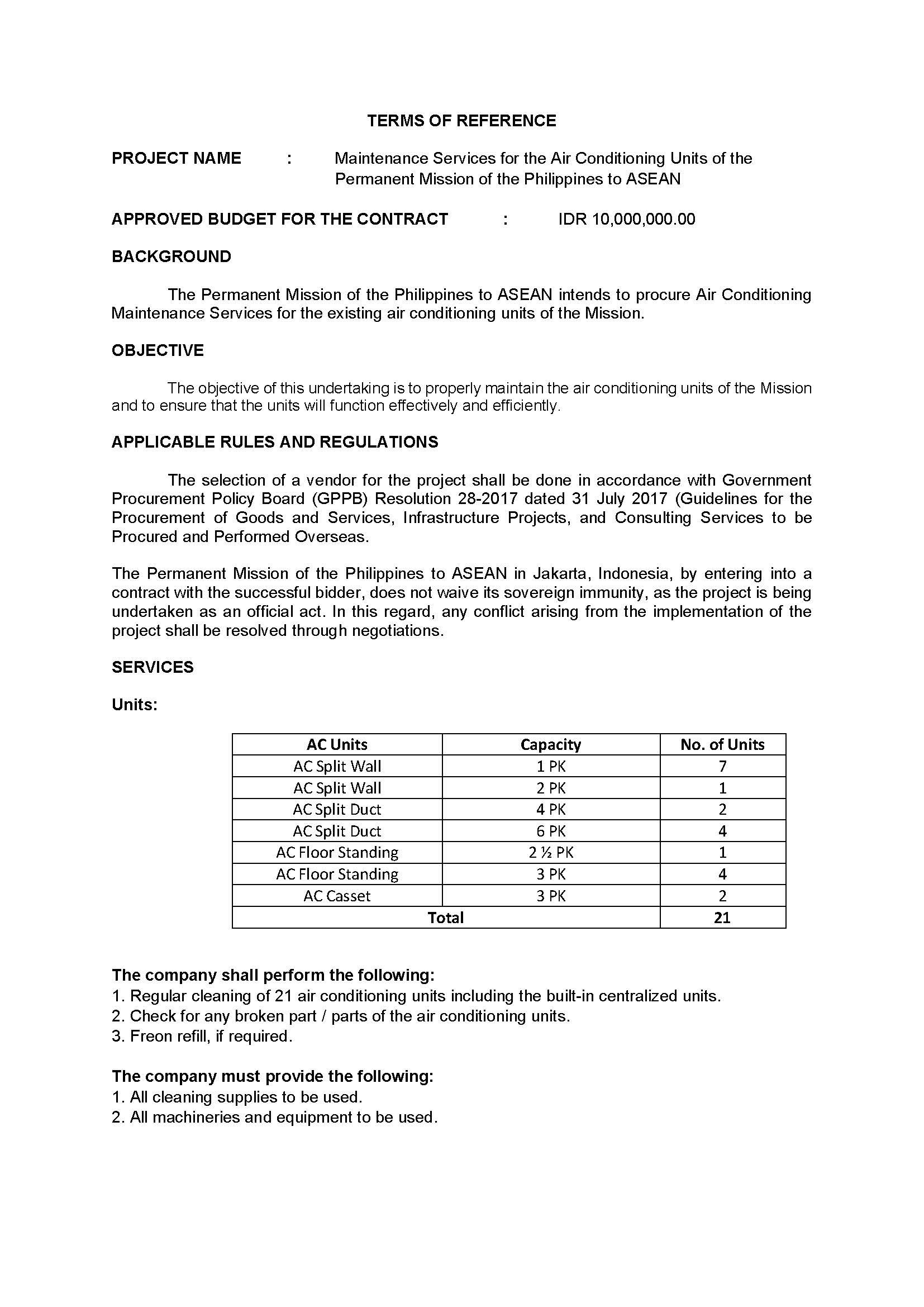 TOR Aircon Maintenance 2022 Page 1