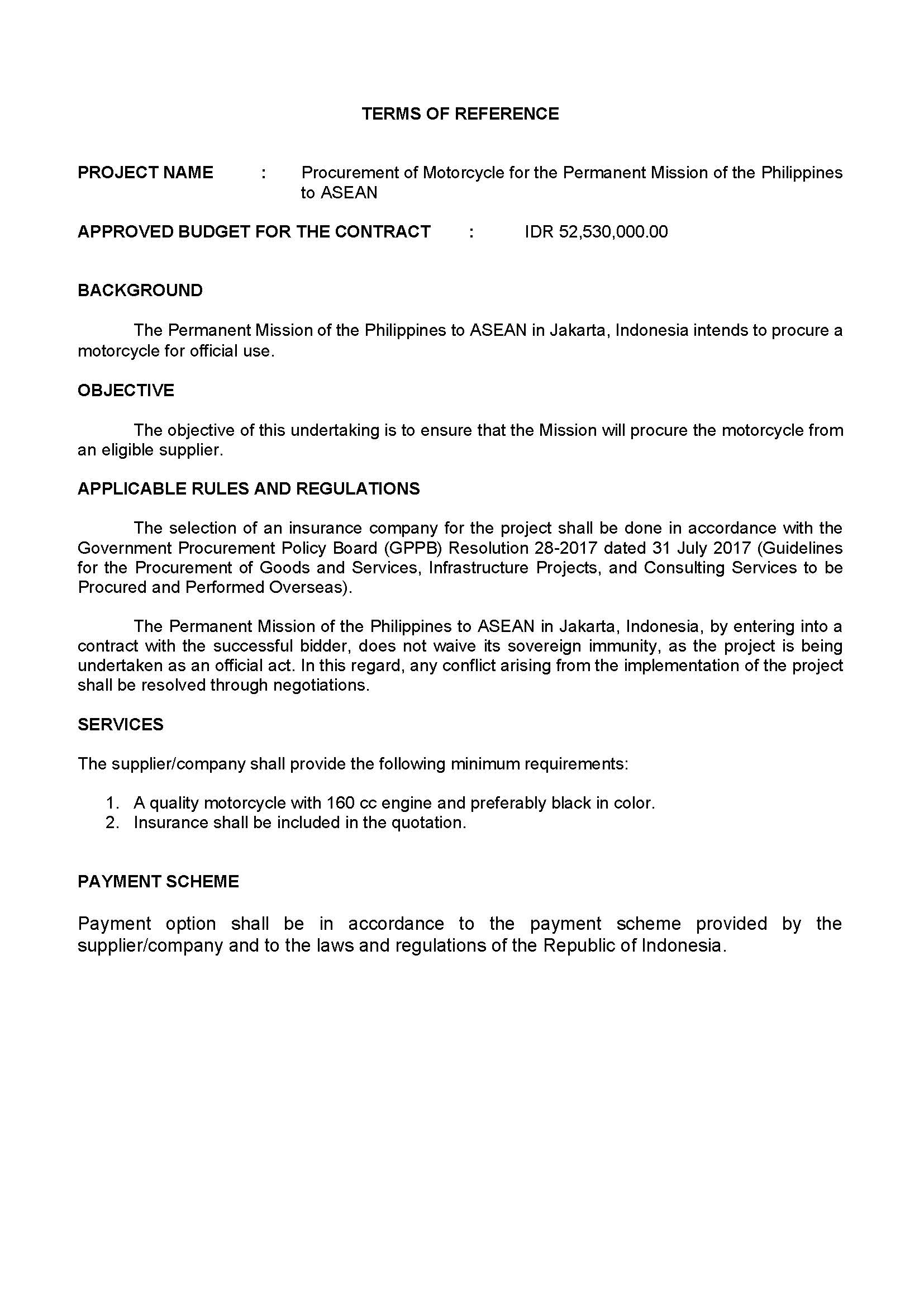 2 RFQ TOR Motorcycle Page 2